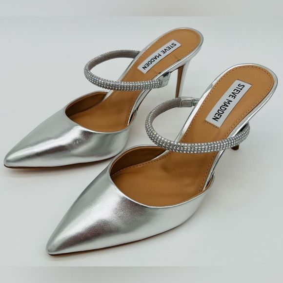 STEVE MADDEN Women’s Pavé Rhinestone Strap Pump - Picture 4 of 15